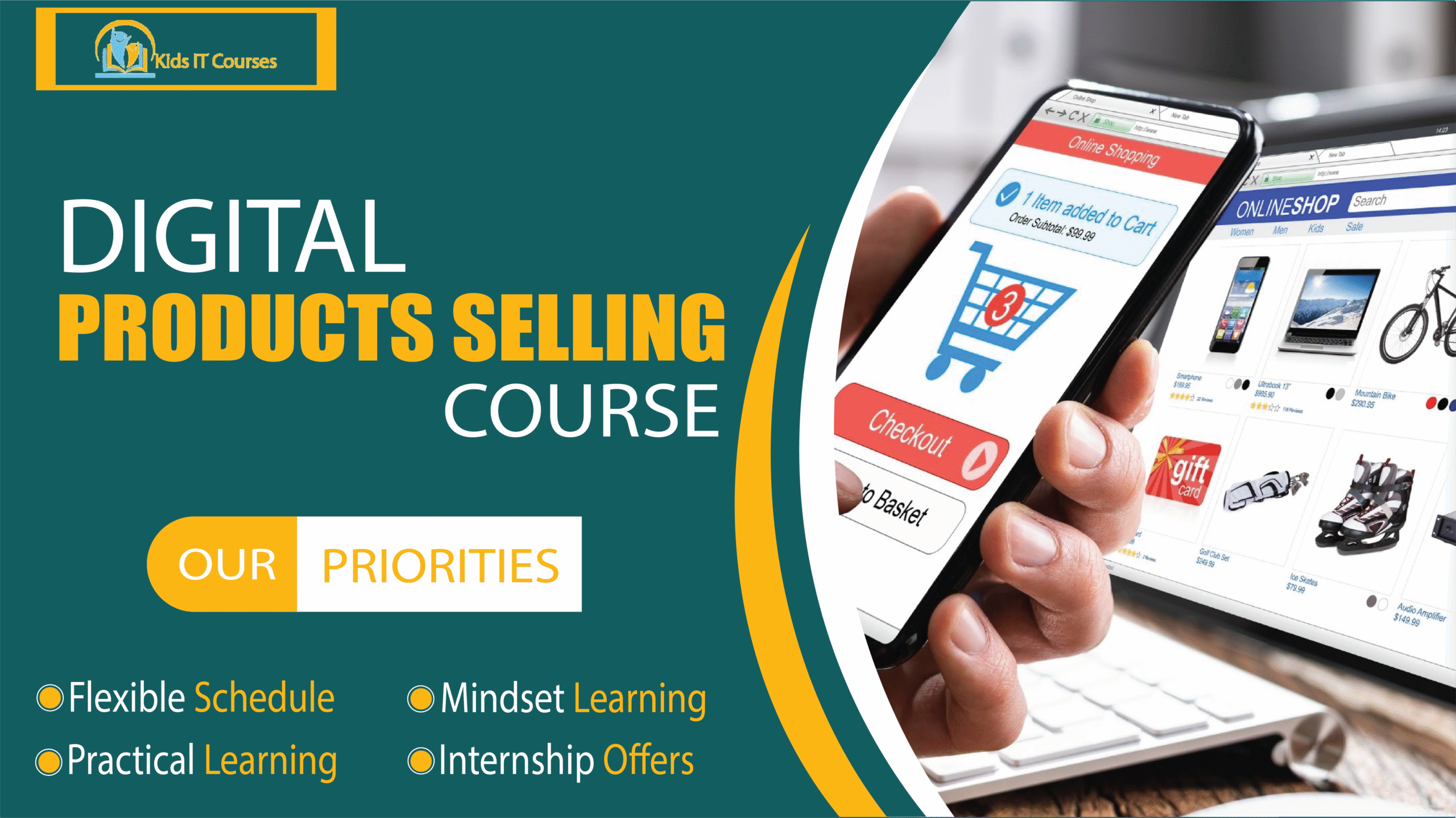 Digital products course for kids. Kids learn to sell digital products. Creative digital selling for students. Beginner digital marketplace training.