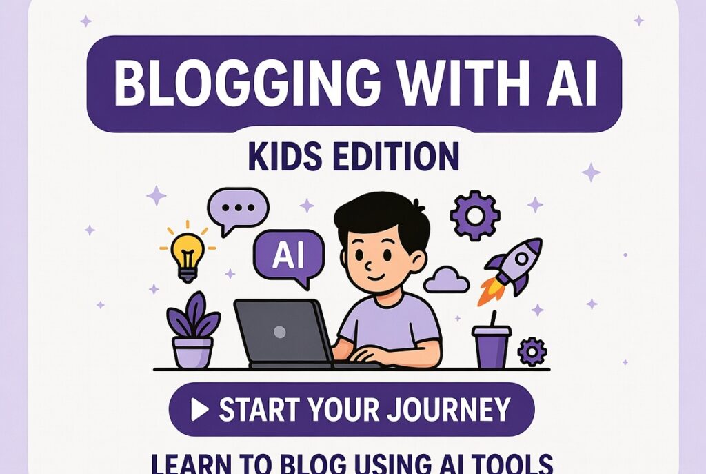 Blogging with AI course for kids.