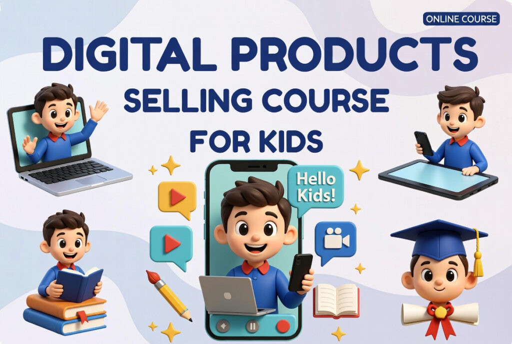 Digital Products Selling course for kids.