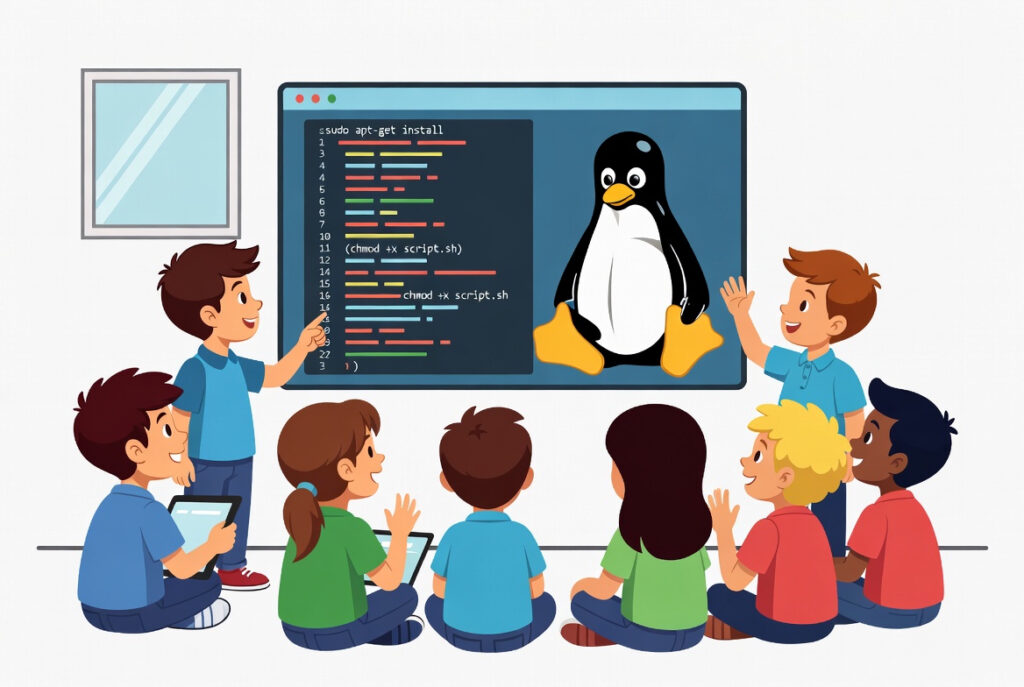 Linux course for kids.